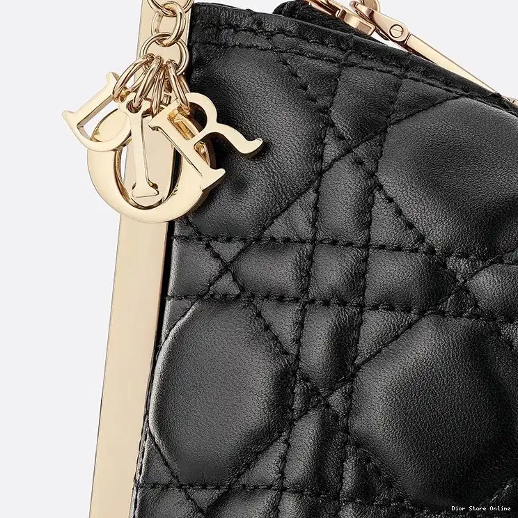 Cheap Cannage Lambskin Bag Club Dior Black 0501 Hot Sale